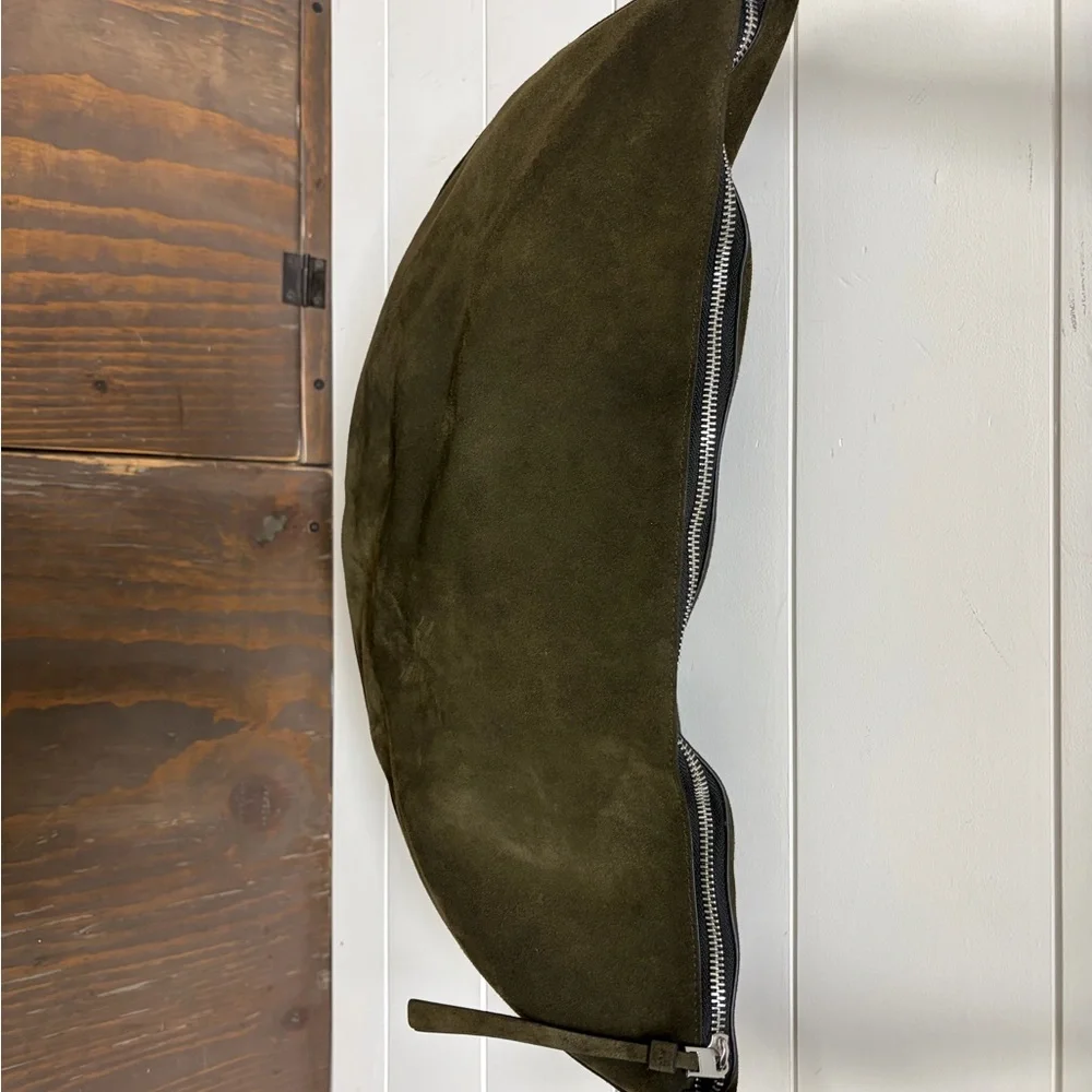 All Saints Olive Green Crossbody Half Moon Bag - Picture 4 of 5